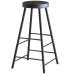 Scaun taburet din metal, negru, 72 x 30 x 30 cm