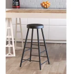 Scaun taburet din metal, negru, 72 x 30 x 30 cm - imagine 4