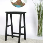 Scaun bar, taburet,William,din lemn,culoare negru,70 cm - imagine 2