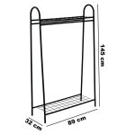 Stand umerase haine, Stronger Homs, negru,145 X 32 X 89 cm,W-5191 - imagine 2