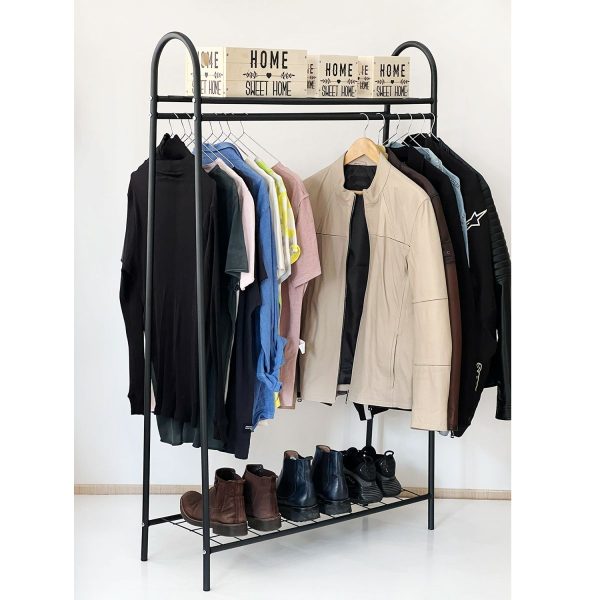 Stand umerase haine, Stronger Homs, negru,145 X 32 X 89 cm,W-5191