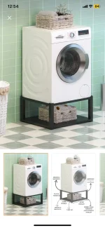 Suport metalic pentru mașină de spălat și uscăto,culoare negru, - imagine 4